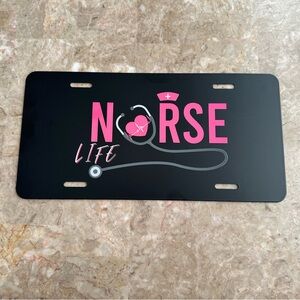 Nurse Life License Plate Cover Heart Beat Car Front  Decoration Stainless Steel